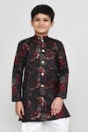Buy_Petite Pomme_Black Jacquard, Silk Kurta And Patiala Pant Set 