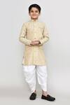 Buy_Petite Pomme_Gold Silk Zari, Embroidery Jari Work Kurta And Dhoti Pant Set _Online_at_Aza_Fashions