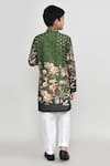 Shop_Petite Pomme_Green Cotton, Shantoon Floral Print Kurta And Pant Set _at_Aza_Fashions