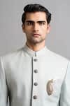 Gargee Designers_Green Jacquard Reyansh Sherwani Set _Online_at_Aza_Fashions