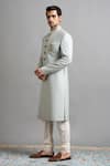Shop_Gargee Designers_Green Jacquard Reyansh Sherwani Set _Online_at_Aza_Fashions