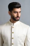 Shop_Gargee Designers_Ivory Jacquard Vihaan Cream Sherwani Set _Online_at_Aza_Fashions