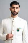 Shop_Gargee Designers_Off White Jacquard Arjun Ivory Sherwani Set _Online_at_Aza_Fashions