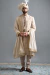 Buy Gargee Designers Beige Silk, Cotton Embroidery Vivaan Ivory Sherwani Set at Aza Fashions Buy_Gargee Designers_Beige Silk, Cotton Embroidery Vivaan Ivory Sherwani Set _at_Aza_Fashions