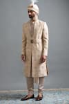 Buy Gargee Designers Beige Silk, Cotton Embroidery Vivaan Ivory Sherwani Set Online at Aza Fashions Buy_Gargee Designers_Beige Silk, Cotton Embroidery Vivaan Ivory Sherwani Set _Online_at_Aza_Fashions
