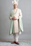 Buy Gargee Designers Ivory Chanderi Embroidery, Stones, Beads Aaryan Sherwani Set at Aza Fashions Buy_Gargee Designers_Ivory Chanderi Embroidery, Stones, Beads Aaryan Sherwani Set _at_Aza_Fashions