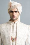 Shop Gargee Designers Ivory Dupion Embroidery Shaan Sherwani Set Online at Aza Fashions Shop_Gargee Designers_Ivory Dupion Embroidery Shaan Sherwani Set _Online_at_Aza_Fashions