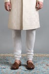 Shop Gargee Designers Ivory Chanderi Embroidery, Metallic Thread Kunal Sherwani Set Online at Aza Fashions Shop_Gargee Designers_Ivory Chanderi Embroidery, Metallic Thread Kunal Sherwani Set _Online_at_Aza_Fashions