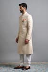 Gargee Designers Ivory Jacquard Brooches Ishir Paisley Sherwani Set Online at Aza Fashions Gargee Designers_Ivory Jacquard Brooches Ishir Paisley Sherwani Set _Online_at_Aza_Fashions