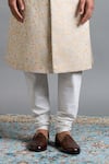 Shop Gargee Designers Ivory Jacquard Brooches Ishir Paisley Sherwani Set Online at Aza Fashions Shop_Gargee Designers_Ivory Jacquard Brooches Ishir Paisley Sherwani Set _Online_at_Aza_Fashions