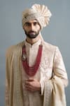 Shop Gargee Designers Beige Silk Embroidery, Beads Yuvraj Sherwani Set Online at Aza Fashions Shop_Gargee Designers_Beige Silk Embroidery, Beads Yuvraj Sherwani Set _Online_at_Aza_Fashions