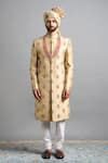 Gargee Designers Gold Silk Embroidery Samar Sherwani Set at Aza Fashions Gargee Designers_Gold Silk Embroidery Samar Sherwani Set _at_Aza_Fashions