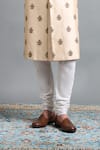 Buy Gargee Designers Peach Silk Embroidery, Metallic Thread Rajveer Ivory Sherwani Set Online at Aza Fashions Buy_Gargee Designers_Peach Silk Embroidery, Metallic Thread Rajveer Ivory Sherwani Set _Online_at_Aza_Fashions