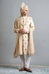 Buy Gargee Designers Peach Silk Embroidery, Metallic Thread Rajveer Ivory Sherwani Set at Aza Fashions Buy_Gargee Designers_Peach Silk Embroidery, Metallic Thread Rajveer Ivory Sherwani Set _at_Aza_Fashions