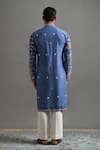 Shop Gargee Designers Blue Cotton, Silk Embroidery Mayur Vilas Kurta Set at Aza Fashions Shop_Gargee Designers_Blue Cotton, Silk Embroidery Mayur Vilas Kurta Set _at_Aza_Fashions