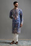 Buy Gargee Designers Blue Cotton, Silk Embroidery Mayur Vilas Kurta Set Online at Aza Fashions Buy_Gargee Designers_Blue Cotton, Silk Embroidery Mayur Vilas Kurta Set _Online_at_Aza_Fashions