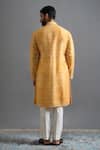 Shop Gargee Designers Mustard Chanderi Silk Embroidery, Foil Printing Surya Tej Kurta Set at Aza Fashions Shop_Gargee Designers_Mustard Chanderi Silk Embroidery, Foil Printing Surya Tej Kurta Set _at_Aza_Fashions