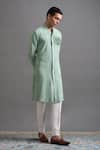 Buy Gargee Designers Ivory Dupion Embroidery Mint Majesty Jacket Kurta Set Online at Aza Fashions Buy_Gargee Designers_Ivory Dupion Embroidery Mint Majesty Jacket Kurta Set _Online_at_Aza_Fashions