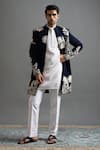 Buy Gargee Designers Navy Polyester Embroidery Neelraj Jacket And Pant Set at Aza Fashions Buy_Gargee Designers_Navy Polyester Embroidery Neelraj Jacket And Pant Set _at_Aza_Fashions