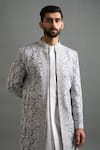 Buy Gargee Designers Gray Polyester Embroidery Shvetindra Jacket And Pant Set Online at Aza Fashions Buy_Gargee Designers_Gray Polyester Embroidery Shvetindra Jacket And Pant Set _Online_at_Aza_Fashions