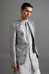 Shop Gargee Designers Gray Silk Beads, Stones, Embroidery Nakshatra Jacket And Kurta Set Online at Aza Fashions Shop_Gargee Designers_Gray Silk Beads, Stones, Embroidery Nakshatra Jacket And Kurta Set _Online_at_Aza_Fashions