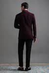 Shop Gargee Designers Wine Polyester Embroidery Amrit Tuxedo Pant Set at Aza Fashions Shop_Gargee Designers_Wine Polyester Embroidery Amrit Tuxedo Pant Set _at_Aza_Fashions