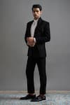 Buy Gargee Designers Black Polyester Brooches, Beads Aditya Tuxedo Pant Set Online at Aza Fashions Buy_Gargee Designers_Black Polyester Brooches, Beads Aditya Tuxedo Pant Set _Online_at_Aza_Fashions