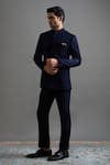 Gargee Designers Navy Polyester Embroidery, Brooches Shyamalraj Jodhpuri Pant Set Online at Aza Fashions Gargee Designers_Navy Polyester Embroidery, Brooches Shyamalraj Jodhpuri Pant Set _Online_at_Aza_Fashions