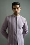 Shop Gargee Designers Purple Polyester Mirrors, Embroidery Tarang Sherwani Pant Set Online at Aza Fashions Shop_Gargee Designers_Purple Polyester Mirrors, Embroidery Tarang Sherwani Pant Set _Online_at_Aza_Fashions