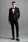 Shop Gargee Designers Black Polyester Kshitij Tuxedo Pant Set Online at Aza Fashions Shop_Gargee Designers_Black Polyester Kshitij Tuxedo Pant Set _Online_at_Aza_Fashions