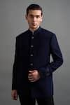 Gargee Designers Navy Polyester Veer Jodhpuri Pant Set Online at Aza Fashions Gargee Designers_Navy Polyester Veer Jodhpuri Pant Set _Online_at_Aza_Fashions
