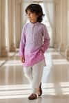Buy Fayon Kids Pink Chanderi, Crepe Embroidery, Lace Ombre Kurta With Salwar at Aza Fashions Buy_Fayon Kids_Pink Chanderi, Crepe Embroidery, Lace Ombre Kurta With Salwar _at_Aza_Fashions