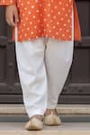 Buy_Fayon Kids_Orange Chanderi, Cotton, Crepe Embroidery, Lace Ombre Kurta With Salwar _Online_at_Aza_Fashions