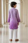 Shop Fayon Kids Purple Chanderi, Crepe Embroidery, Lace Ombre Kurta With Salwar at Aza Fashions Shop_Fayon Kids_Purple Chanderi, Crepe Embroidery, Lace Ombre Kurta With Salwar _at_Aza_Fashions