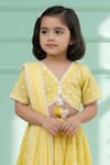 Fayon Kids Yellow Chanderi, Cotton Embroidery, Lace, Tassels Ombre Lehenga Set Online at Aza Fashions Fayon Kids_Yellow Chanderi, Cotton Embroidery, Lace, Tassels Ombre Lehenga Set _Online_at_Aza_Fashions