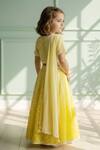 Shop Fayon Kids Yellow Chanderi, Cotton Embroidery, Lace, Tassels Ombre Lehenga Set at Aza Fashions Shop_Fayon Kids_Yellow Chanderi, Cotton Embroidery, Lace, Tassels Ombre Lehenga Set _at_Aza_Fashions