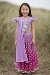Buy Fayon Kids Pink Chanderi, Cotton Embroidery, Lace, Tassels Butti Work Lehenga Set at Aza Fashions Buy_Fayon Kids_Pink Chanderi, Cotton Embroidery, Lace, Tassels Butti Work Lehenga Set _at_Aza_Fashions
