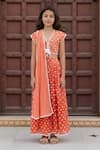 Buy Fayon Kids Orange Chanderi, Cotton Embroidery, Lace, Tassels Ombre Lehenga Blouse Set at Aza Fashions Buy_Fayon Kids_Orange Chanderi, Cotton Embroidery, Lace, Tassels Ombre Lehenga Blouse Set _at_Aza_Fashions