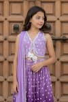 Buy Fayon Kids Lilac Chanderi, Cotton Embroidery, Lace, Tassels Ombre Lehenga Blouse Set Online at Aza Fashions Buy_Fayon Kids_Lilac Chanderi, Cotton Embroidery, Lace, Tassels Ombre Lehenga Blouse Set _Online_at_Aza_Fashions