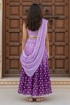 Shop Fayon Kids Lilac Chanderi, Cotton Embroidery, Lace, Tassels Ombre Lehenga Blouse Set at Aza Fashions Shop_Fayon Kids_Lilac Chanderi, Cotton Embroidery, Lace, Tassels Ombre Lehenga Blouse Set _at_Aza_Fashions