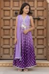 Buy Fayon Kids Lilac Chanderi, Cotton Embroidery, Lace, Tassels Ombre Lehenga Blouse Set at Aza Fashions Buy_Fayon Kids_Lilac Chanderi, Cotton Embroidery, Lace, Tassels Ombre Lehenga Blouse Set _at_Aza_Fashions