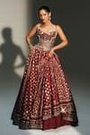Mahima Mahajan_Red , , , Organza Mala Hand Kali Lehenga Set _at_Aza_Fashions