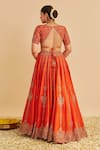 Shop Sheetal Batra Orange , Organza Embroidery, Zari, Sequins Naazila Lehenga Blouse Set at Aza Fashions Shop_Sheetal Batra_Orange , Organza Embroidery, Zari, Sequins Naazila Lehenga Blouse Set _at_Aza_Fashions