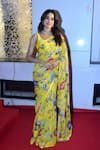 Buy_Atelier Shikaarbagh_Yellow Saree - French Chiffon Floral Print Claire 