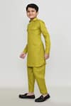 Shop_Petite Pomme_Green Jacquard Plain Kurta With Pant _Online_at_Aza_Fashions