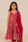 Buy_Tiny Pants_Fuchsia Chanderi Cotton Embroidery, Zari Anarkali With Dupatta _at_Aza_Fashions