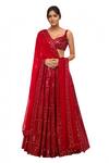 Buy Tamanna Punjabi Kapoor Red Georgette Decolletage Embroidered Bridal Lehenga Set at Aza Fashions Buy_Tamanna Punjabi Kapoor_Red Georgette Decolletage Embroidered Bridal Lehenga Set _at_Aza_Fashions