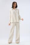 Shop_Raw & Rustic By Niti Bothra_Beige Linen Collared, Button-down Neck Shirt And Pant Set _Online_at_Aza_Fashions