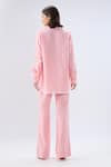 Shop_Raw & Rustic By Niti Bothra_Pink Linen Collared, V-neck Shirt And Pant Set _at_Aza_Fashions