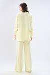 Shop_Raw & Rustic By Niti Bothra_Yellow Linen Collared Shirt And Pant Set _at_Aza_Fashions